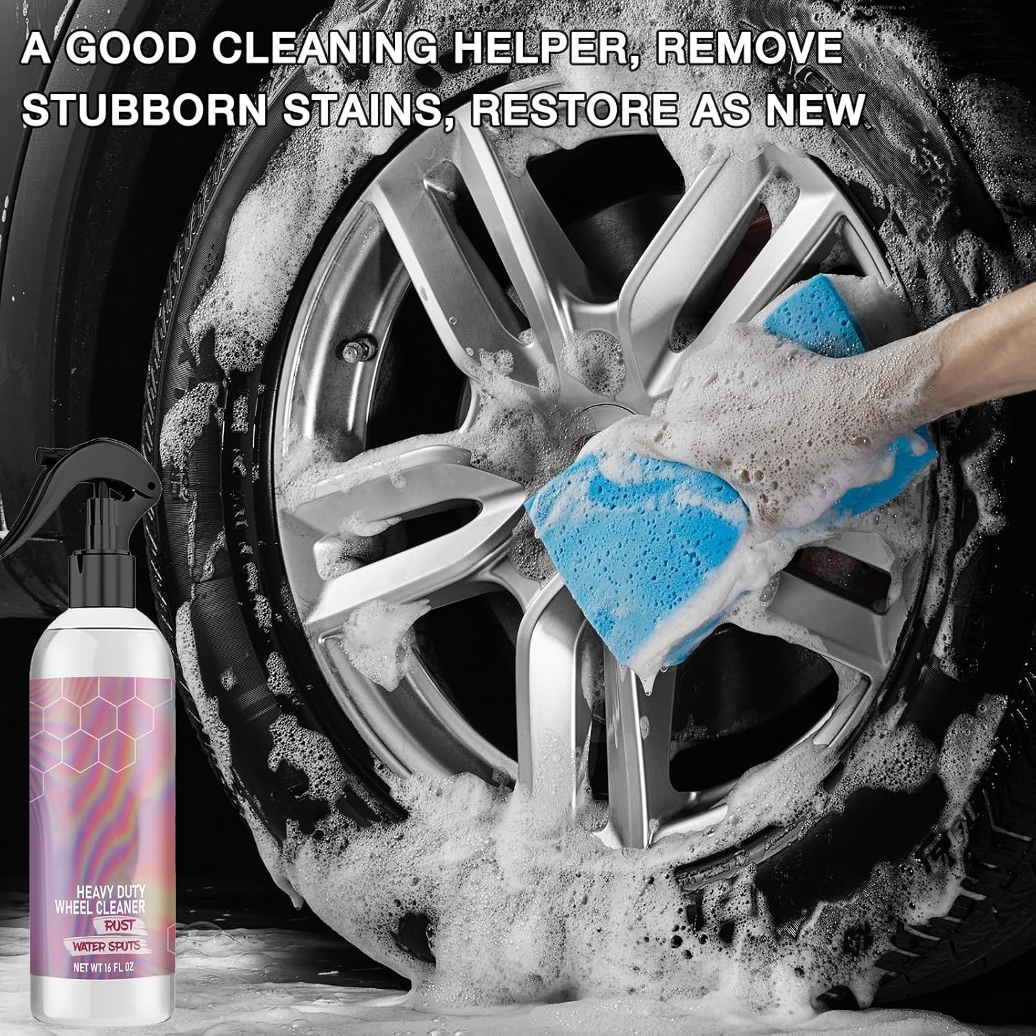 KOSIMI 2 Pack Glass Cleaner, New Water Spot Remover, Wheel & Tire Cleaner Multi