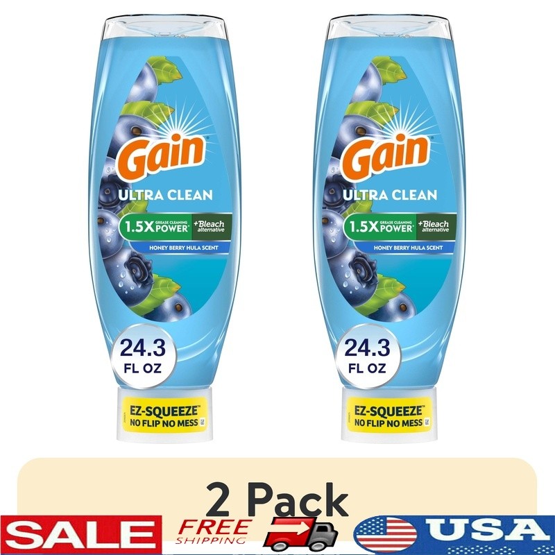 Ultra Clean EZ-Squeeze Dish Soap No Flip Honey Berry Hula Scent 30 Fl Oz 2 Pack