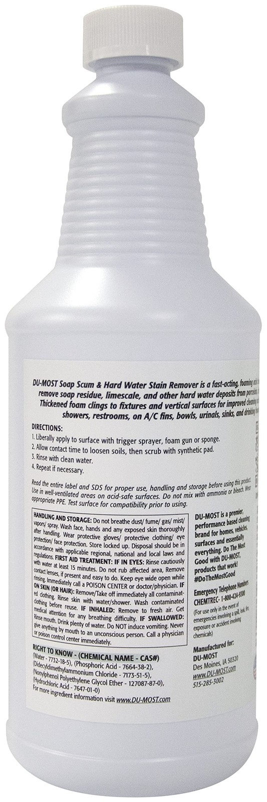 Soap Scum & Hard Water Stain Remover, High Foaming Acid Cleaner Removes Limes…