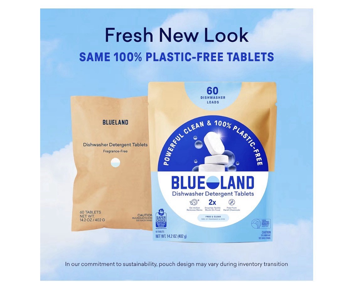 Blueland Dishwasher Detergent Tablets, Fragrance & Plastic-Free, 110-count