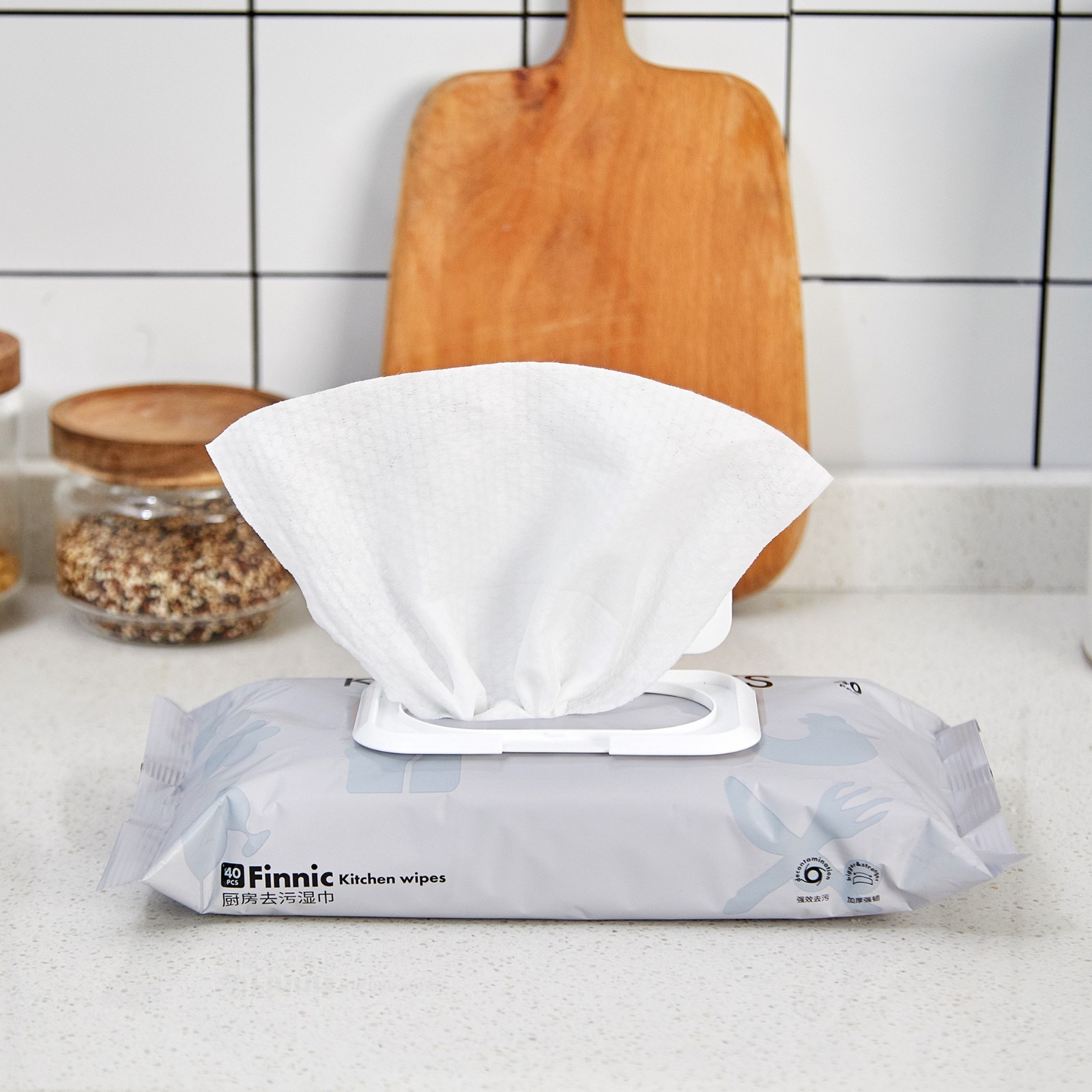 4Pack Kitchen Cleaning Wipes Multi Surface Degreaser Household Cleaning Cloths