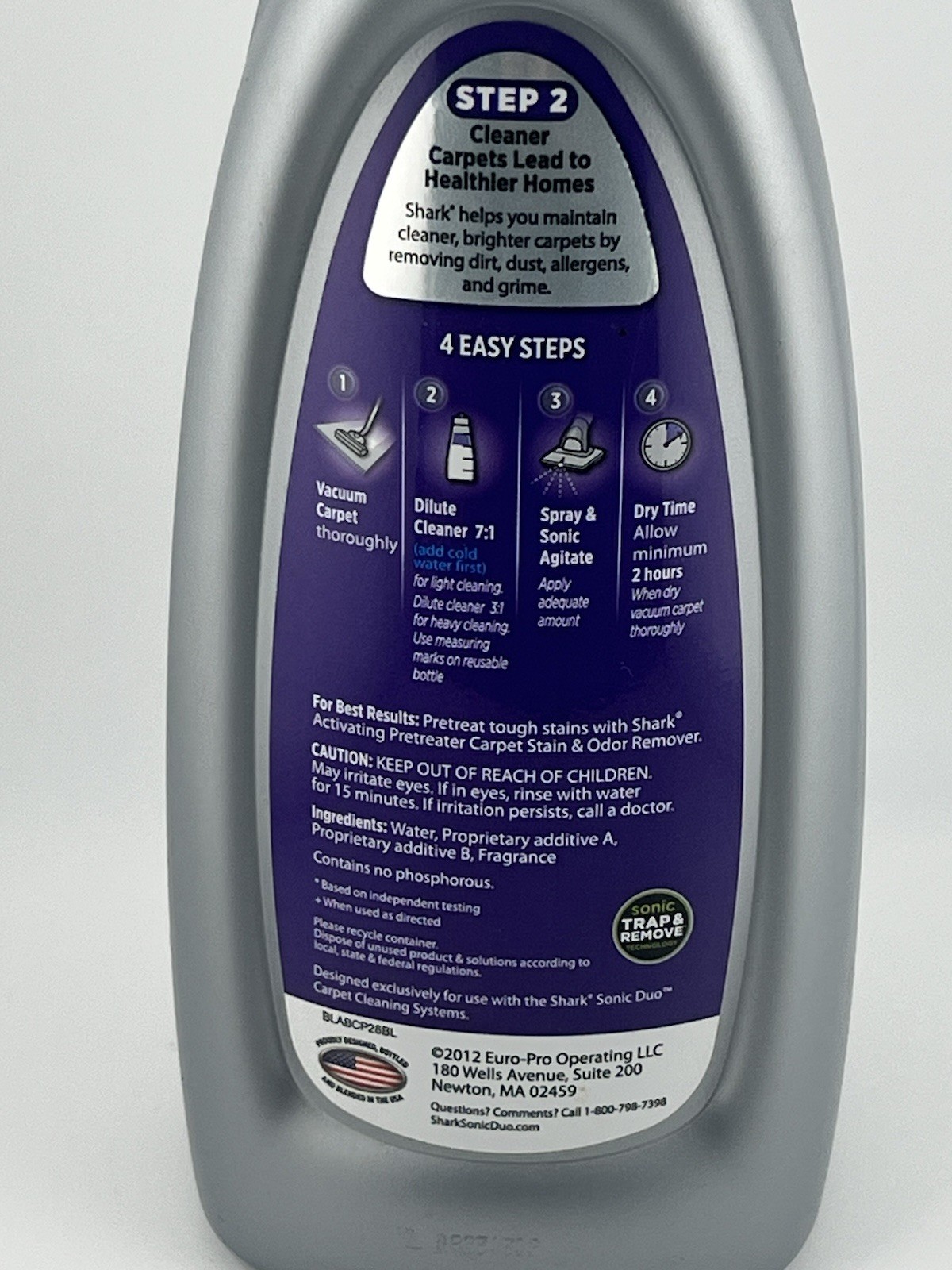 Shark Carpet Shampoo Low Moisture No Rinse English Lavender 28 FL oz Sealed New