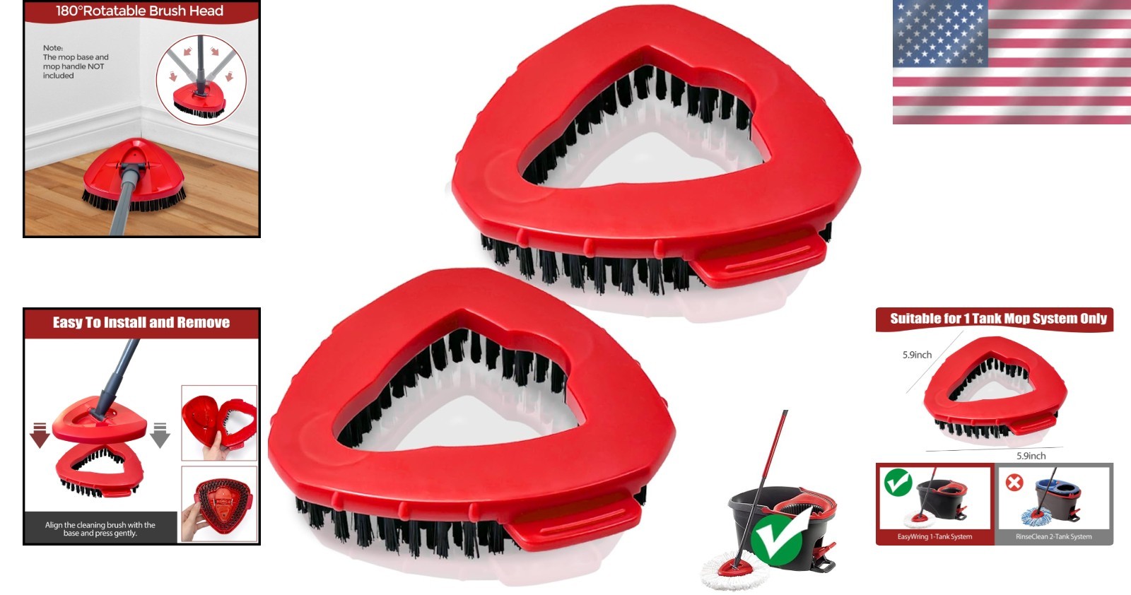 Compact 2 Pack Scrub Brush Replacement Heads – Effortless Installation and Use