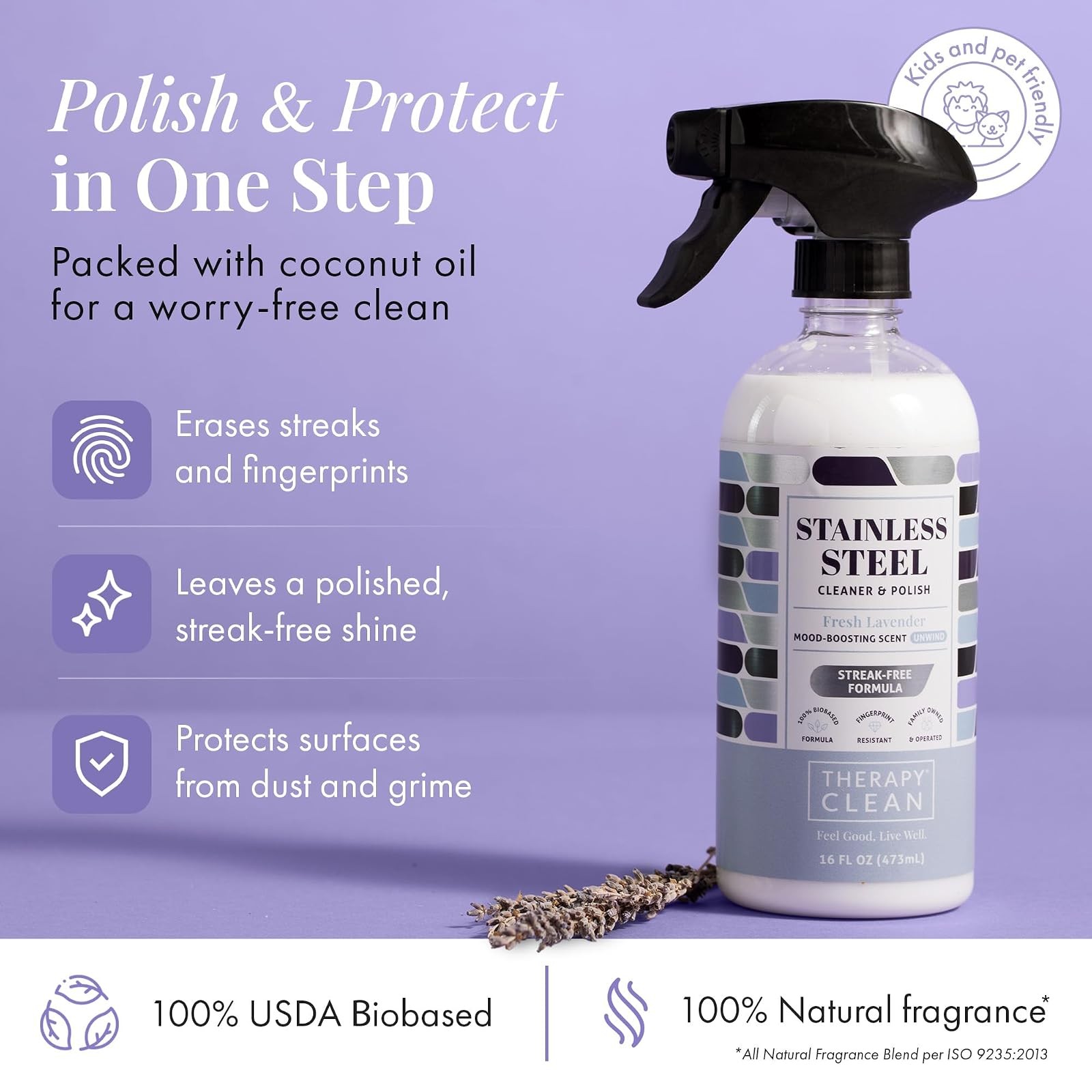 Therapy USDA Biobased Stainless Cleaner Polish Spray