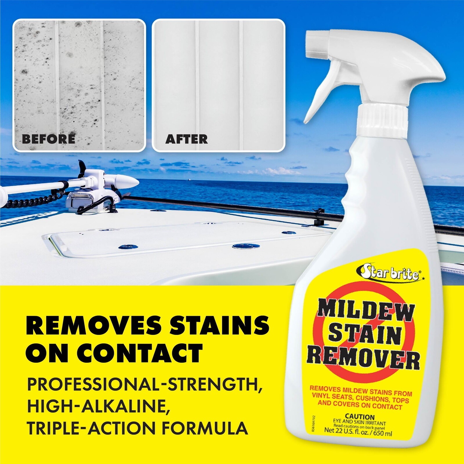 Mildew Stain Remover Cleaner Home Boats RVs Concentrated High Efficiency 16 OZ