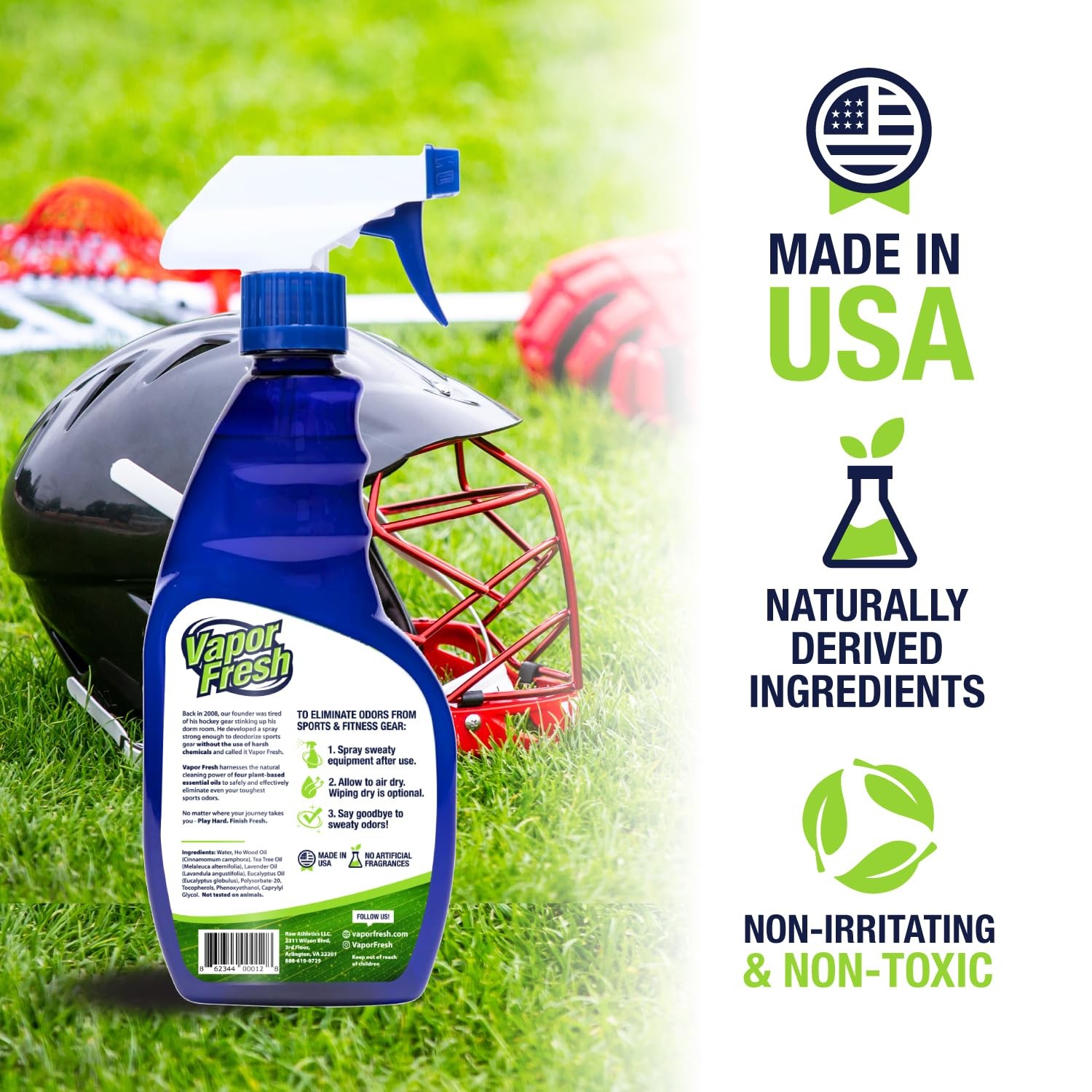 Vapor Fresh Sports Cleaner and Deodorizer – Sports Gear Odor Eliminator, Box…