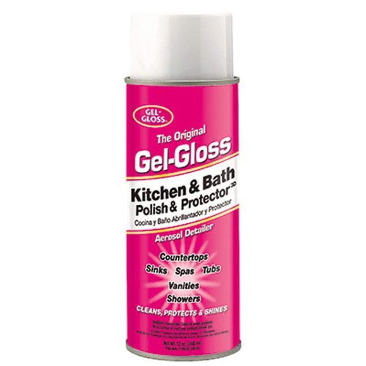Gel Gloss Cleaner 12 Ounce Aerosol Safe for Acrylics Stainless Steel and More