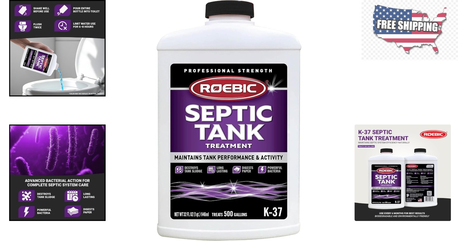 Eco-Friendly Septic Tank Treatment: 32 Fl Oz, Lasts One , Safe for Toilets