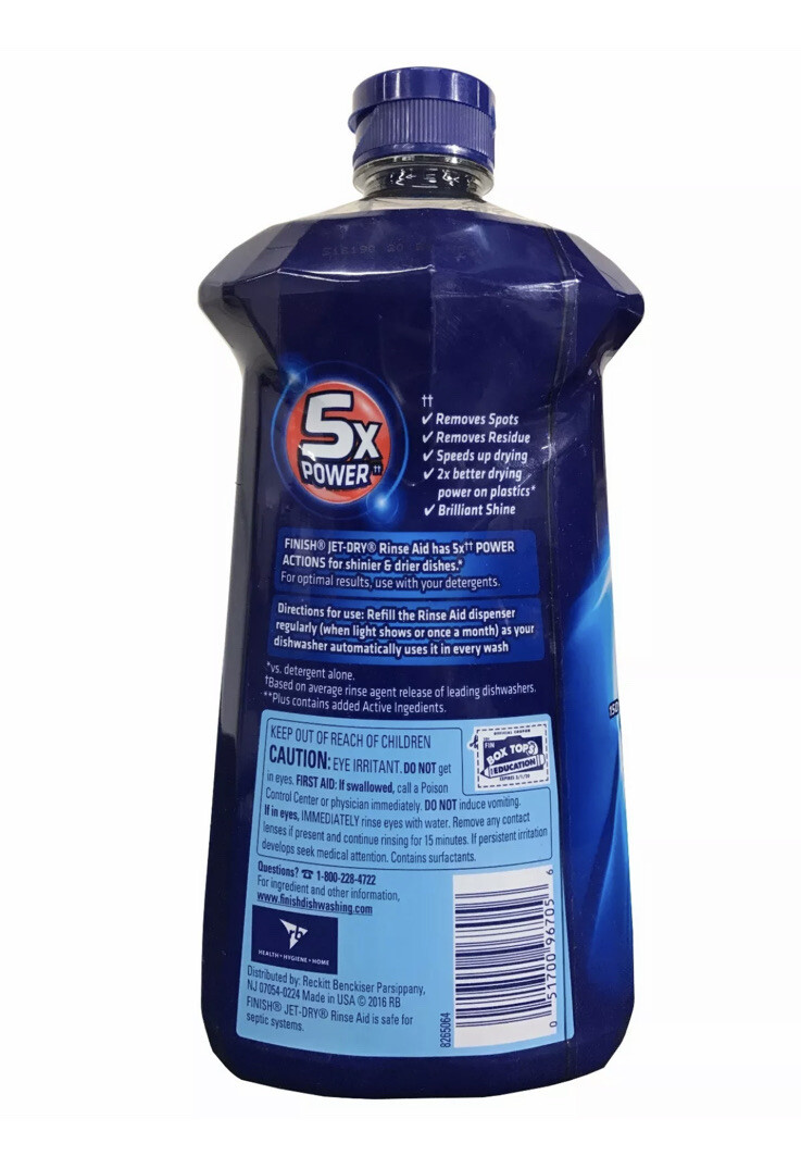 Jet Dry Finish Rinse Aid Plus Dishwasher Ultimate Spot & Film Removal 32 FL