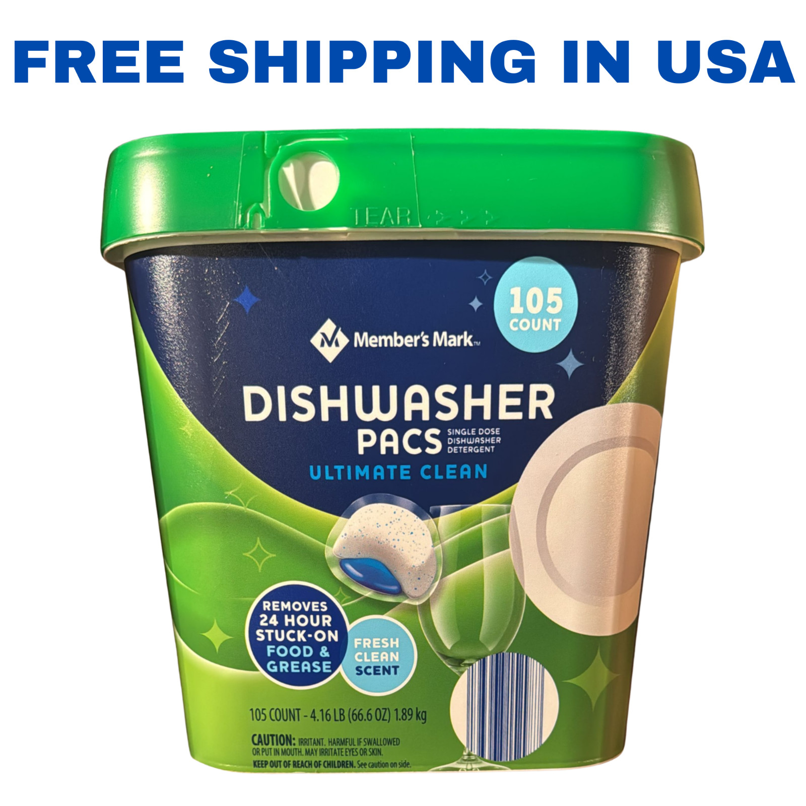 Member’s Mark Dishwasher Pacs 105 Ct All-In-One Detergent Pods Grease Fighter