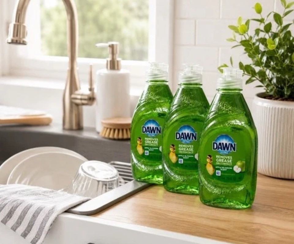 Dawn Ultra Removes Grease Dishwashing Liquid for Dishes, Apple Blossom, 3 Pack