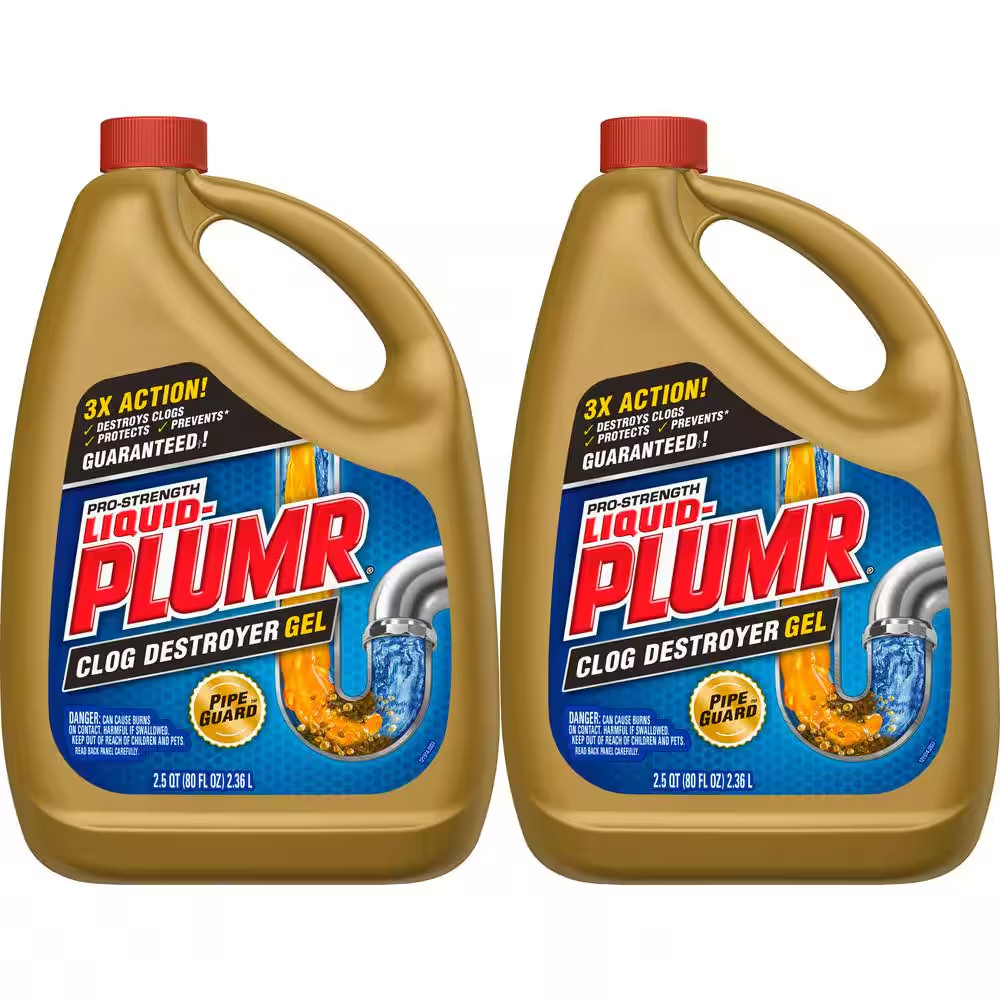 Liquid Plumr Pro Clog Destroyer Gel Drain Cleaner with Pipeguard (2-Pack) 160oz.