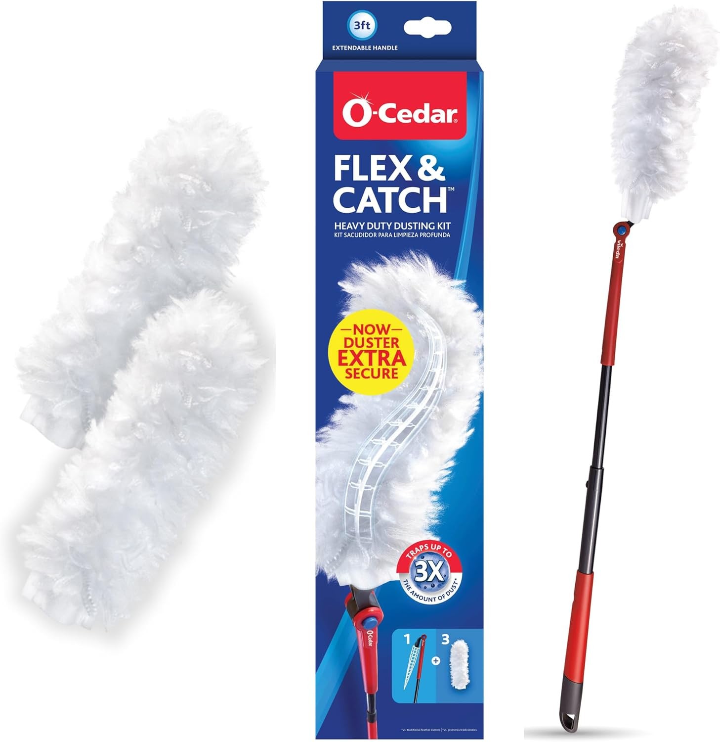Flex & Catch Heavy Duty Dusting Kit W/ 3 Disposable Duster Refills New