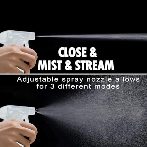 16oz Glass Spray Bottles 2-Pack with Silicone Sleeve, Refillable, Adjustable Noz