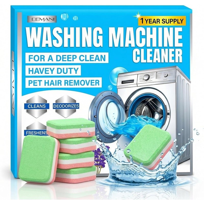 Washing Machine Cleaner Tablets Deep Clean HE Front Load Top Load 24 Count New