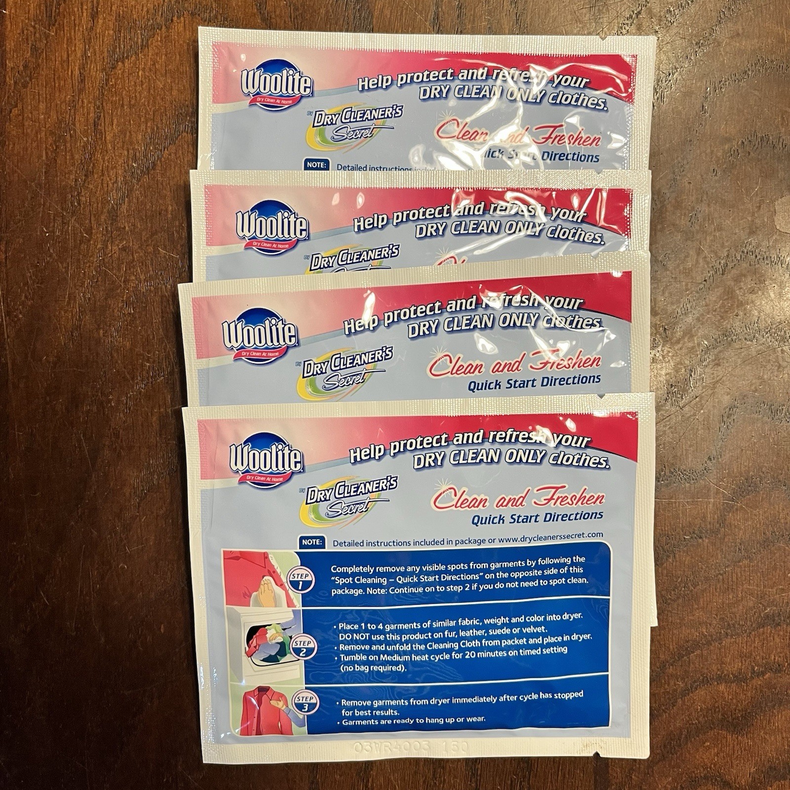 Woolite Dry Cleaner’s Secret Dry Clean At Home Cloths 4 Sheets Total