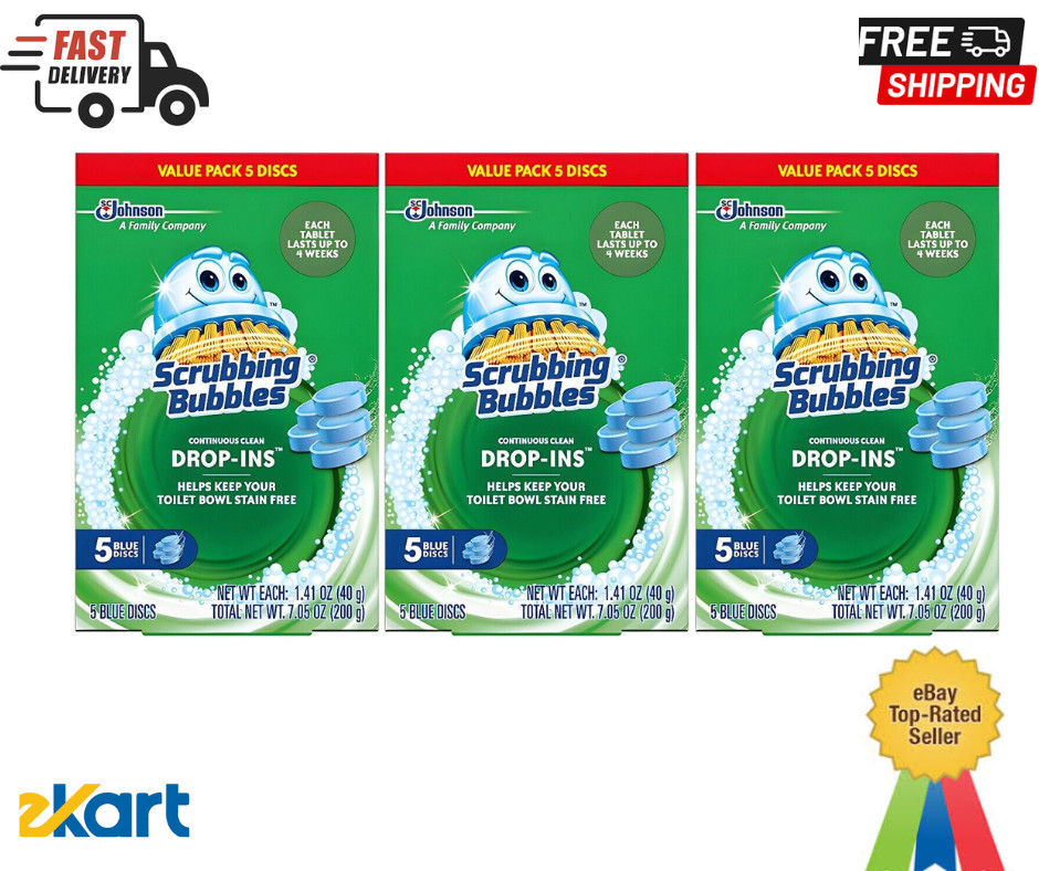 Scrubbing Bubbles Toilet Tablets, Continuous Clean Toilet Drop Ins 3 pack 15 ct