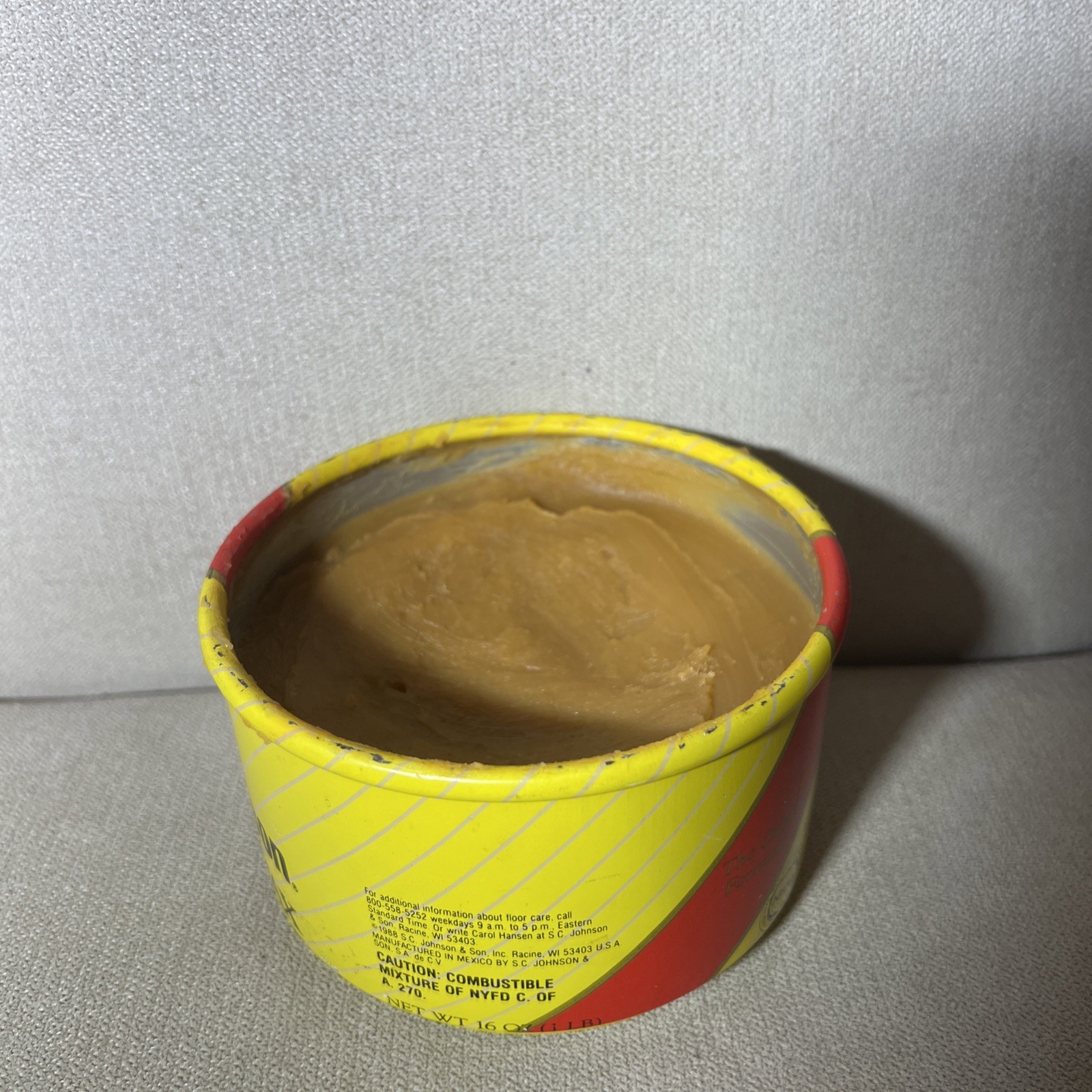SC Johnson Paste Wax Original Formula Container 1 Lb 80-85% Full