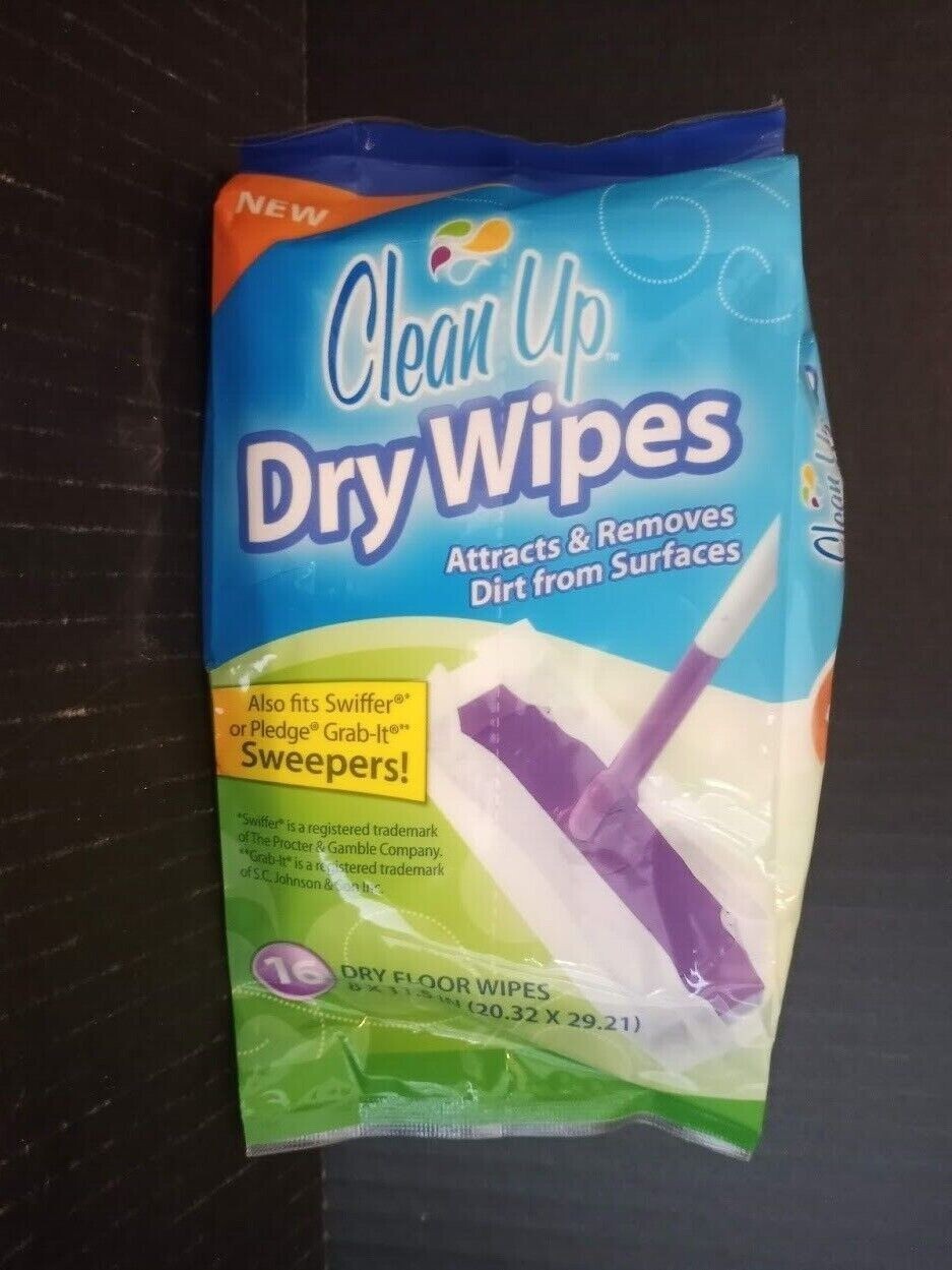 Clean Up Dry Wipes 16pk Dry Floor Wipes Fits Swiffer Or Pledge Grab It Sweepers
