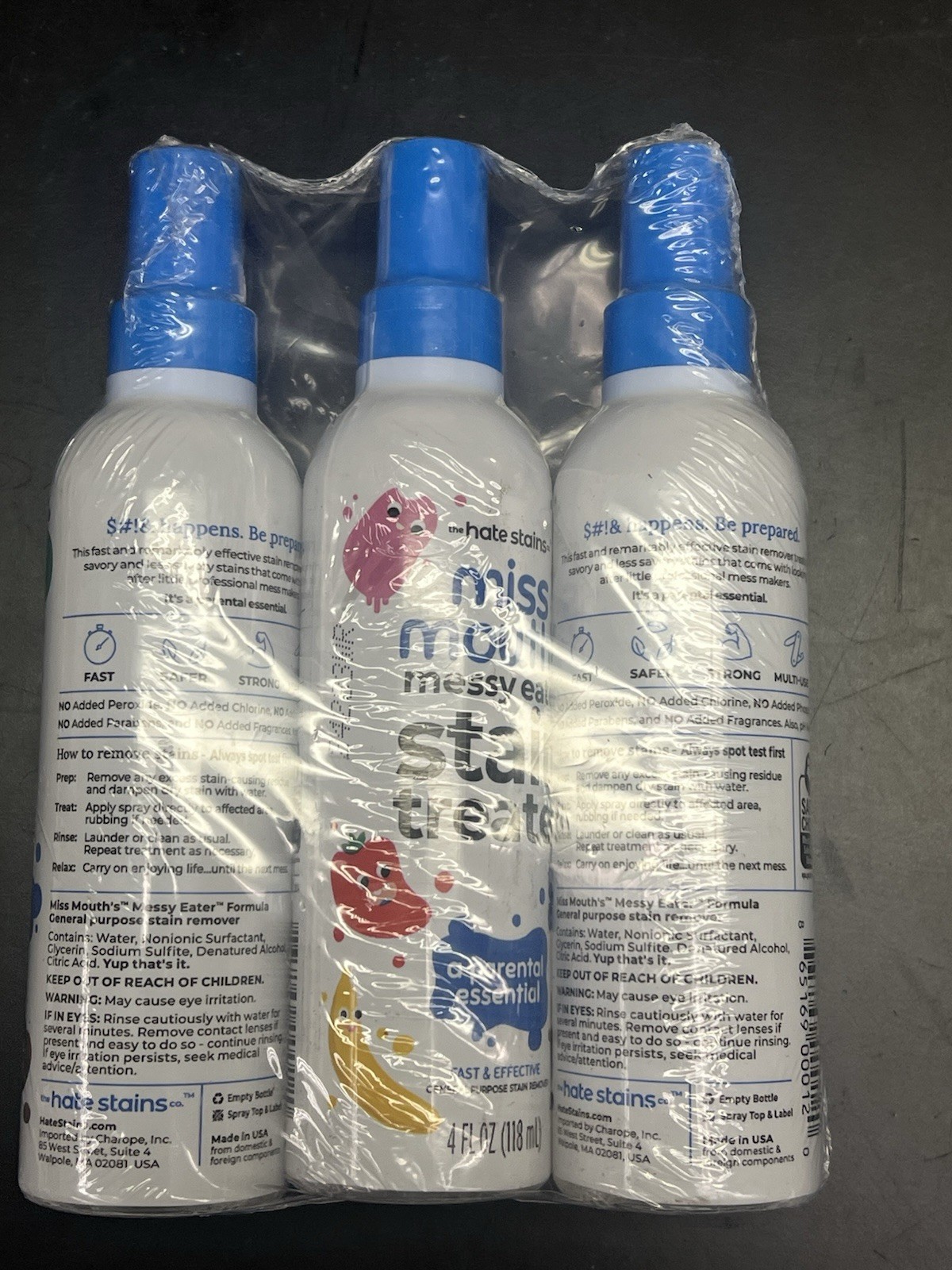Miss Mouth’s Messy Eater Stain Treater Spray – 4oz – 3 Pack Stain Remover SEALED