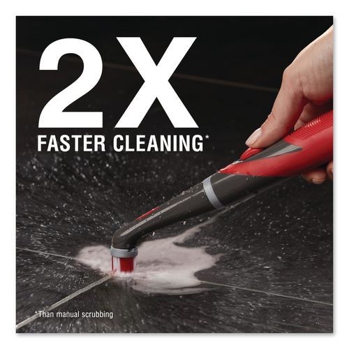 Rubbermaid Cordless Battery Power Scrubber, 12.68″ Brush, 7″ Red/Black Handle