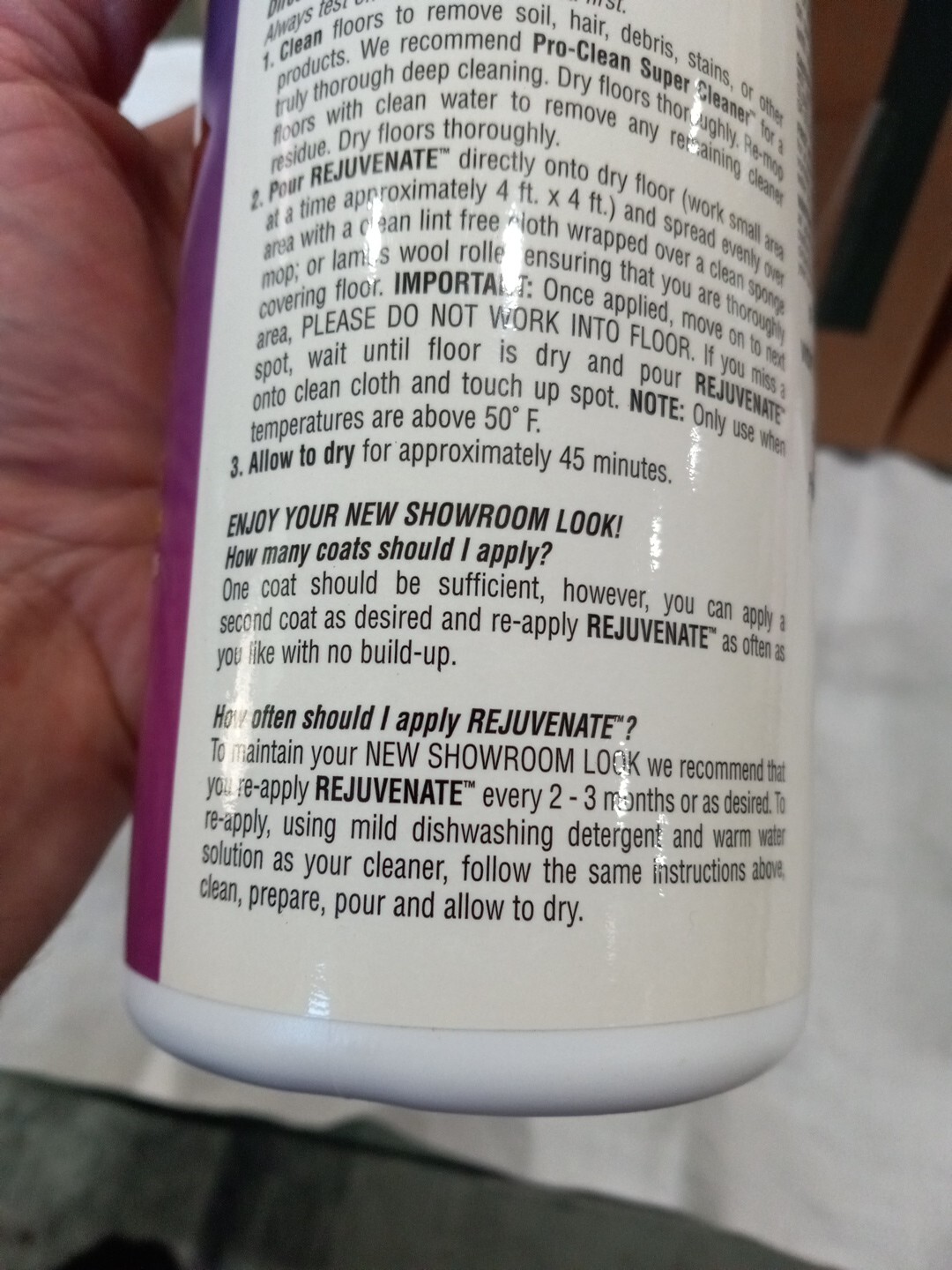 Rejuvenate Floor Finish 96 Oz