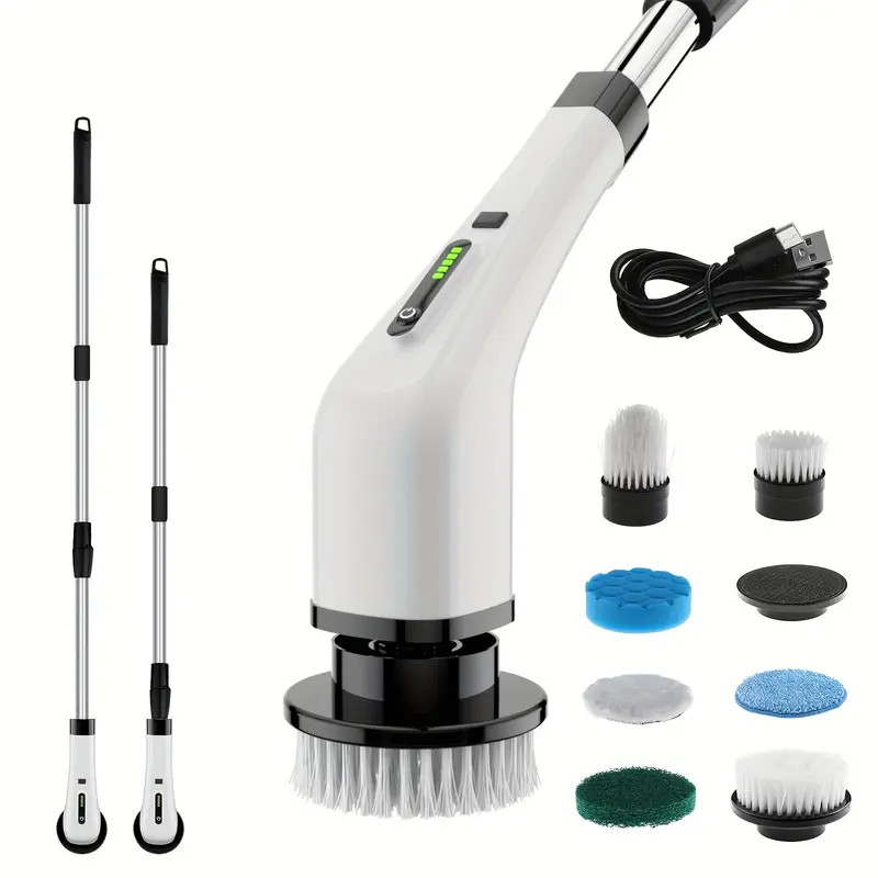 7-in-1 Electric Cleaning Brush Telescopic Handle Multifunction Floor & Kitchen T