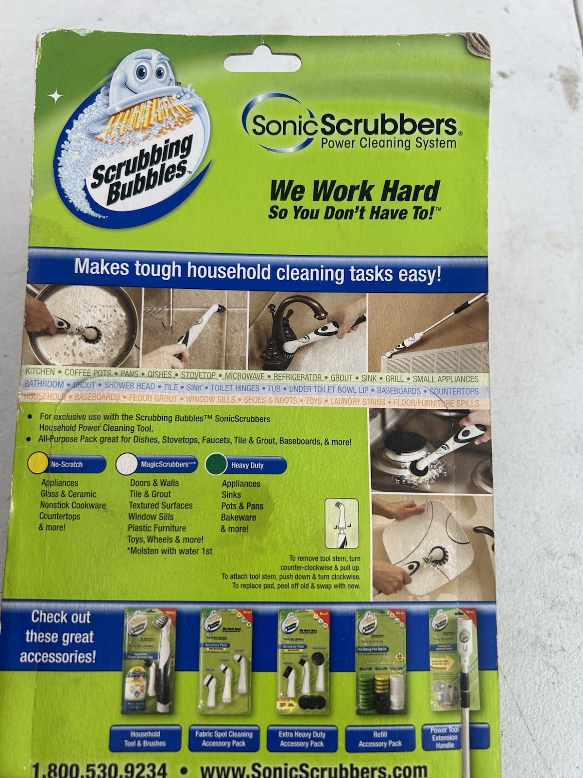 Scrubbing Bubbles Sonic Scrubbers Power Cleaning Tool All Purpose Accessory Pack