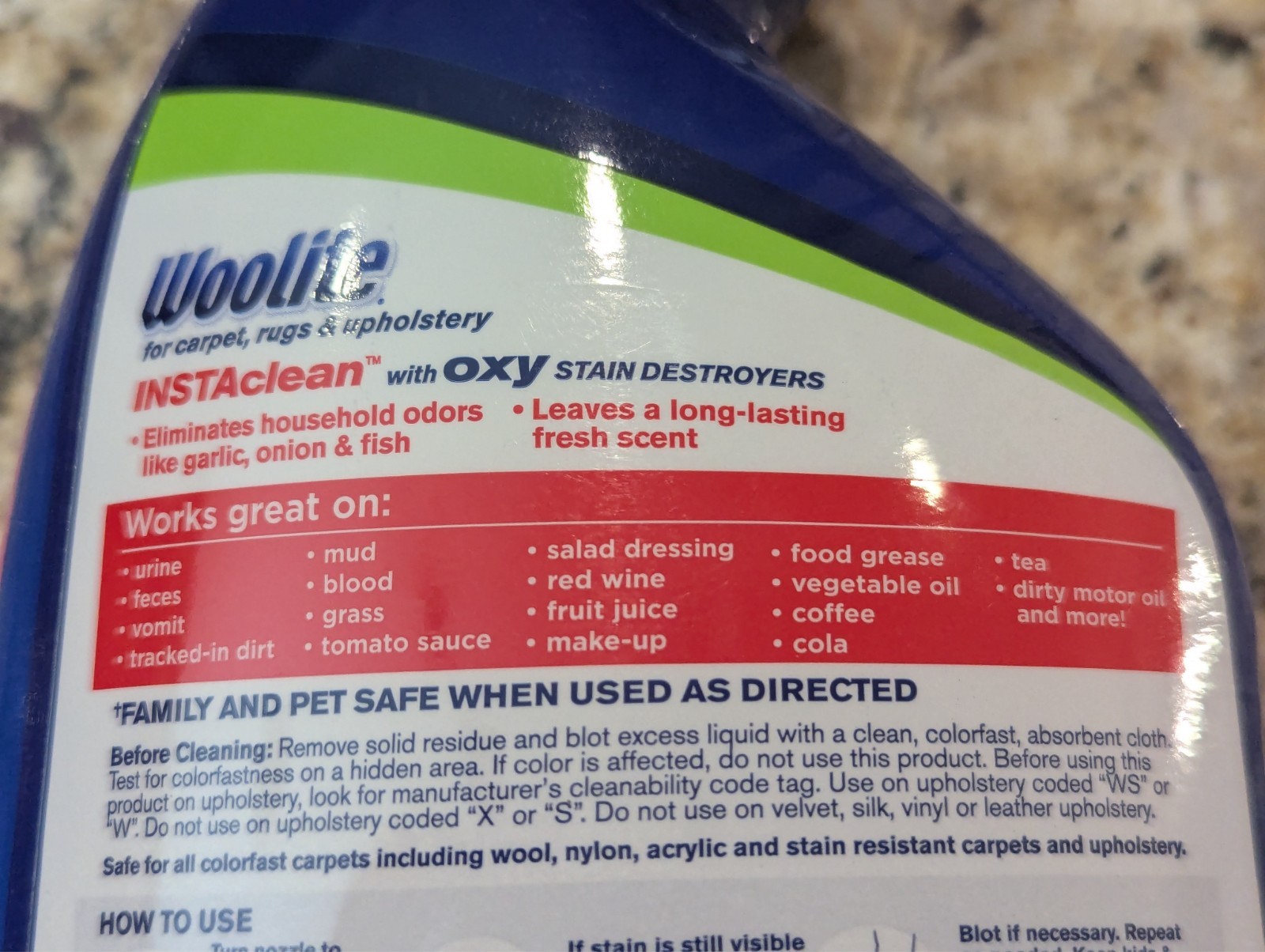 Woolite Insta Clean Oxy Stain Destroyers Stain Removal Carpet Cleaner 22 fl oz