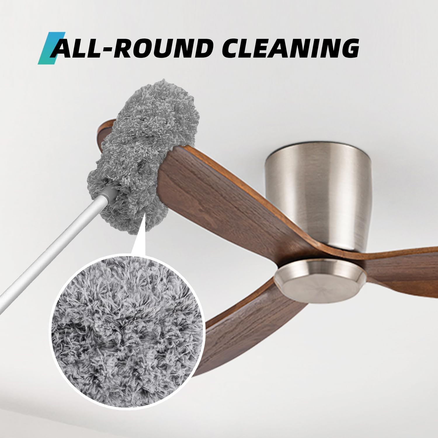 Ceiling Fan Cleaner Duster, Reusable Microfiber Duster with Extension Pole, 13 t