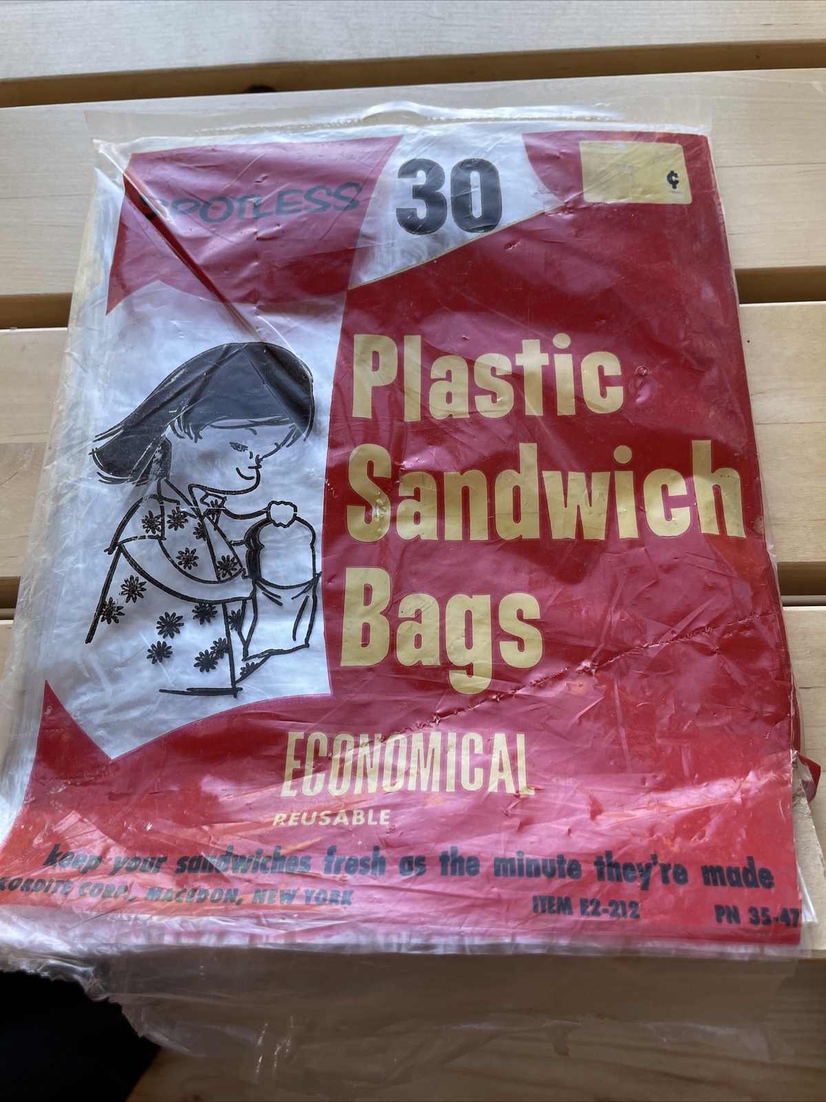 Vintage Plastic Sandwich Bags in Original Packaging Advertising Opened