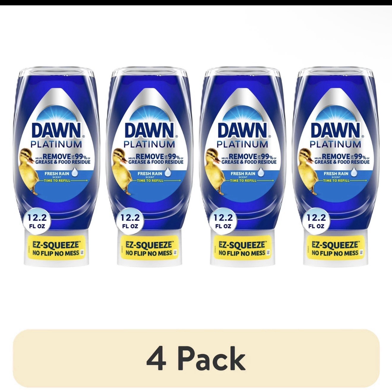 Dawn EZ-Squeeze Platinum Dishwashing Liquid Dish Soap, 12.2 fl oz (4 Pack)