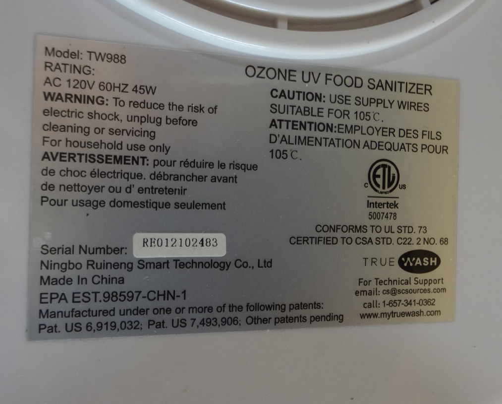 Truewash TW988 UV Sanitizer Sterilizer for Baby Bottles & Household Items