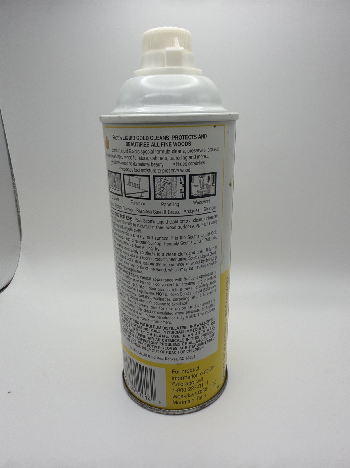 Vintage Early 1990’s 1991 Scott’s Liquid Gold Lemon Furniture Polish Nice No Lid