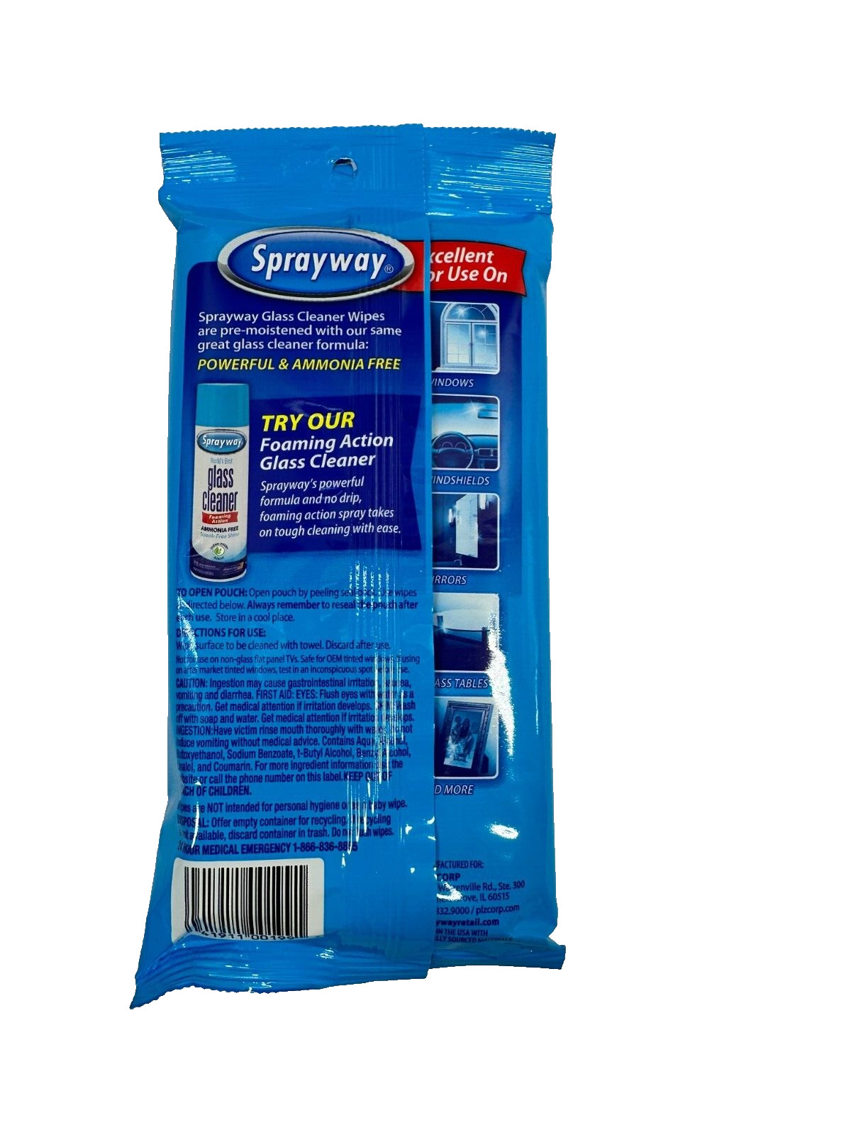 Sprayway Glass Cleaner Wipes (20-Count Each) Lot of 6 -120 Wipes Total SW199R