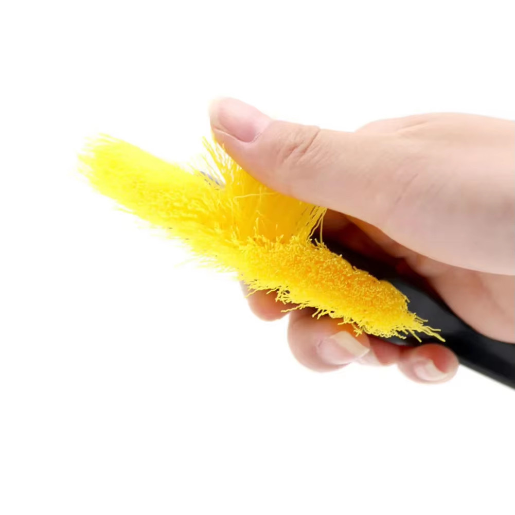 1Pc Car Wheel Tire Rim Brush Curved Head Flexible Truck Wheel Hub Wash Detail De