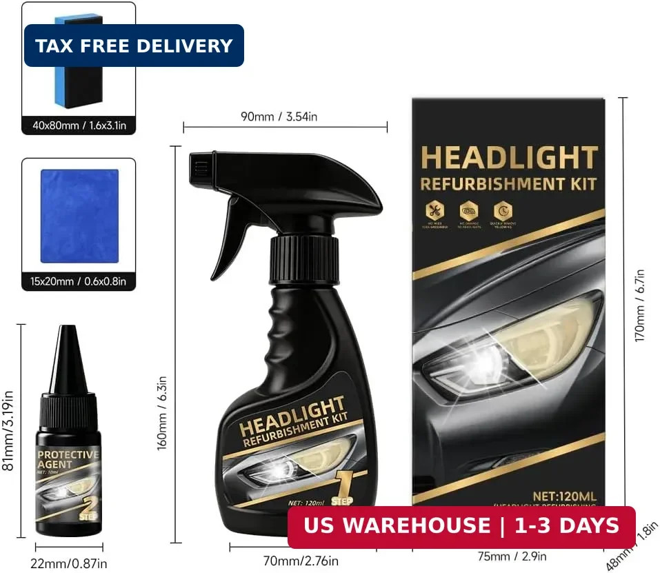 Headlight Restoration Kit,Headlight Restoration,Headlight Cleaner Oxidized & Yel