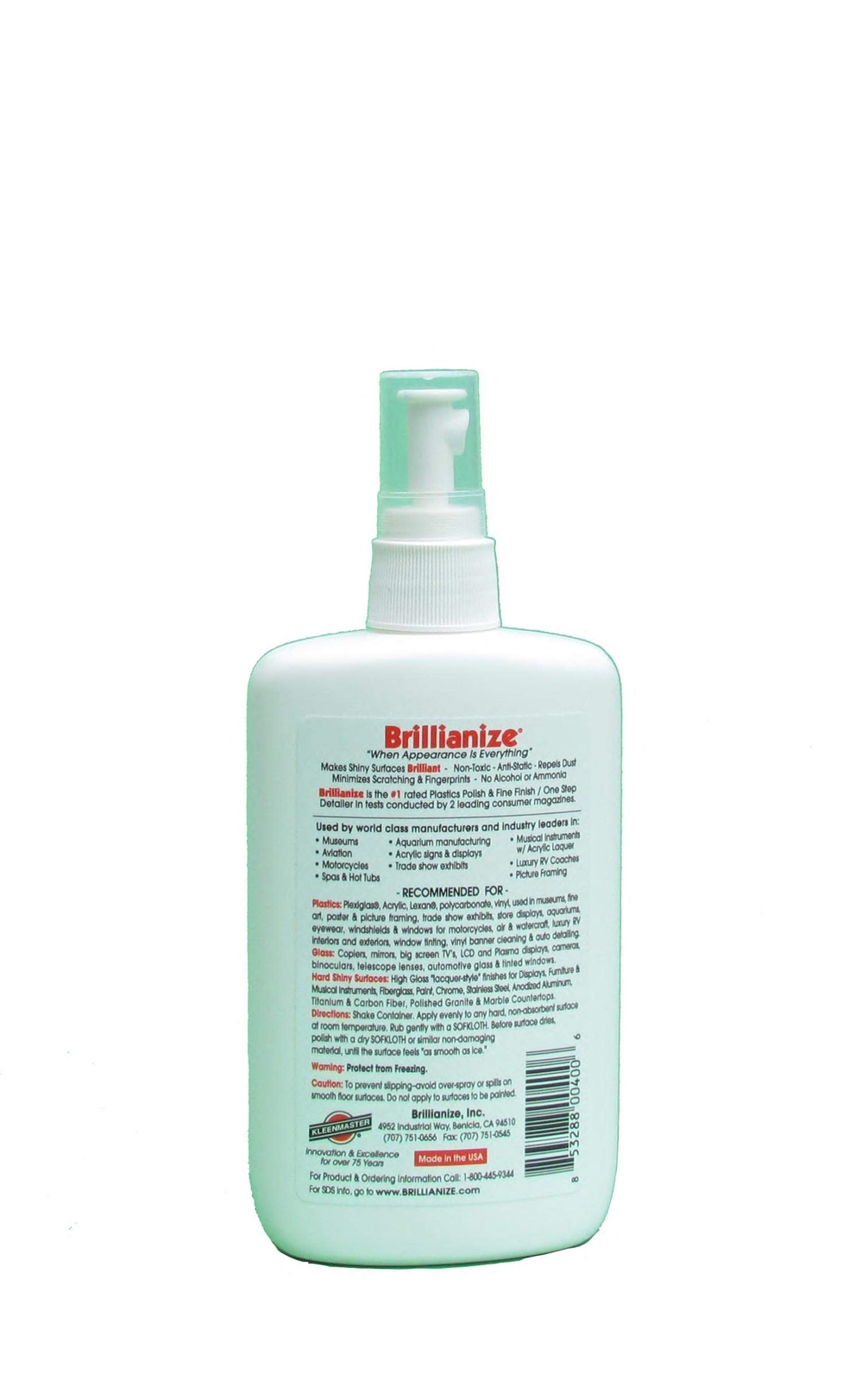 Non Toxic Glass Cleaner 8 Fl Oz Alcohol Free Anti Static Safe for Home Use