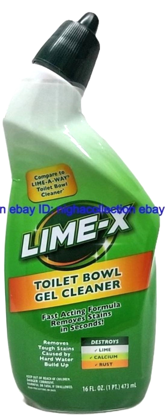 ( 4 ) Lime-x Liquid Toilet Bowl Gel Cleaner, Removes Lime Calcium Rust 16 oz Ea