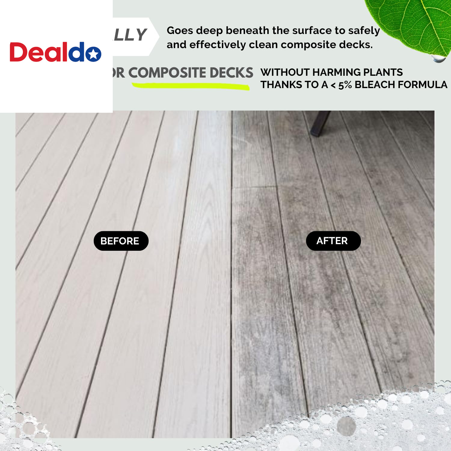 Wash Safe™ SPRAY & CLEAN Commercial-Strength Composite Deck Cleaner | Remove Bla