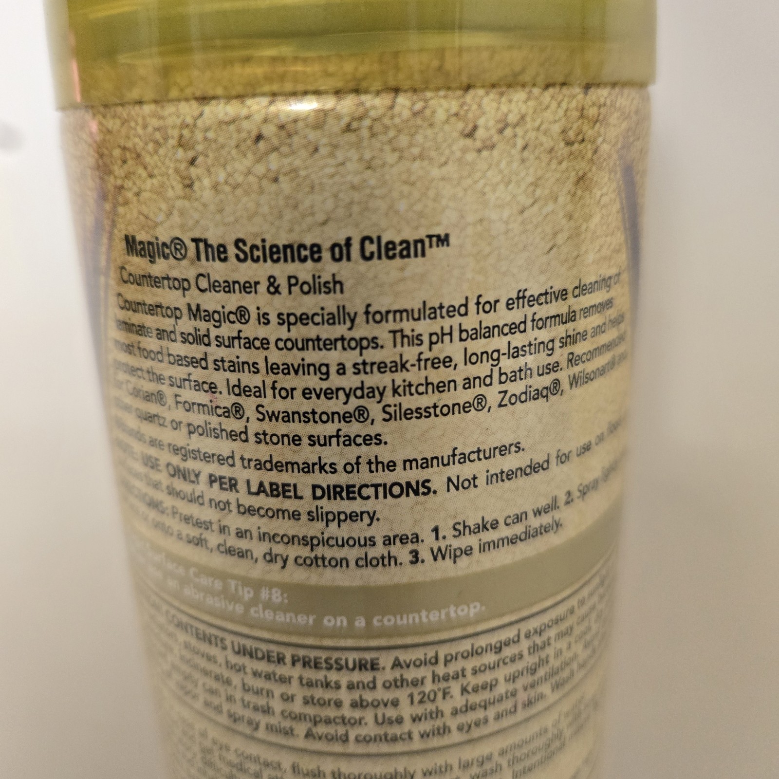 Magic Countertop Cleaner, Ideal for Laminate, 17oz | Yellow Bottle 75% full