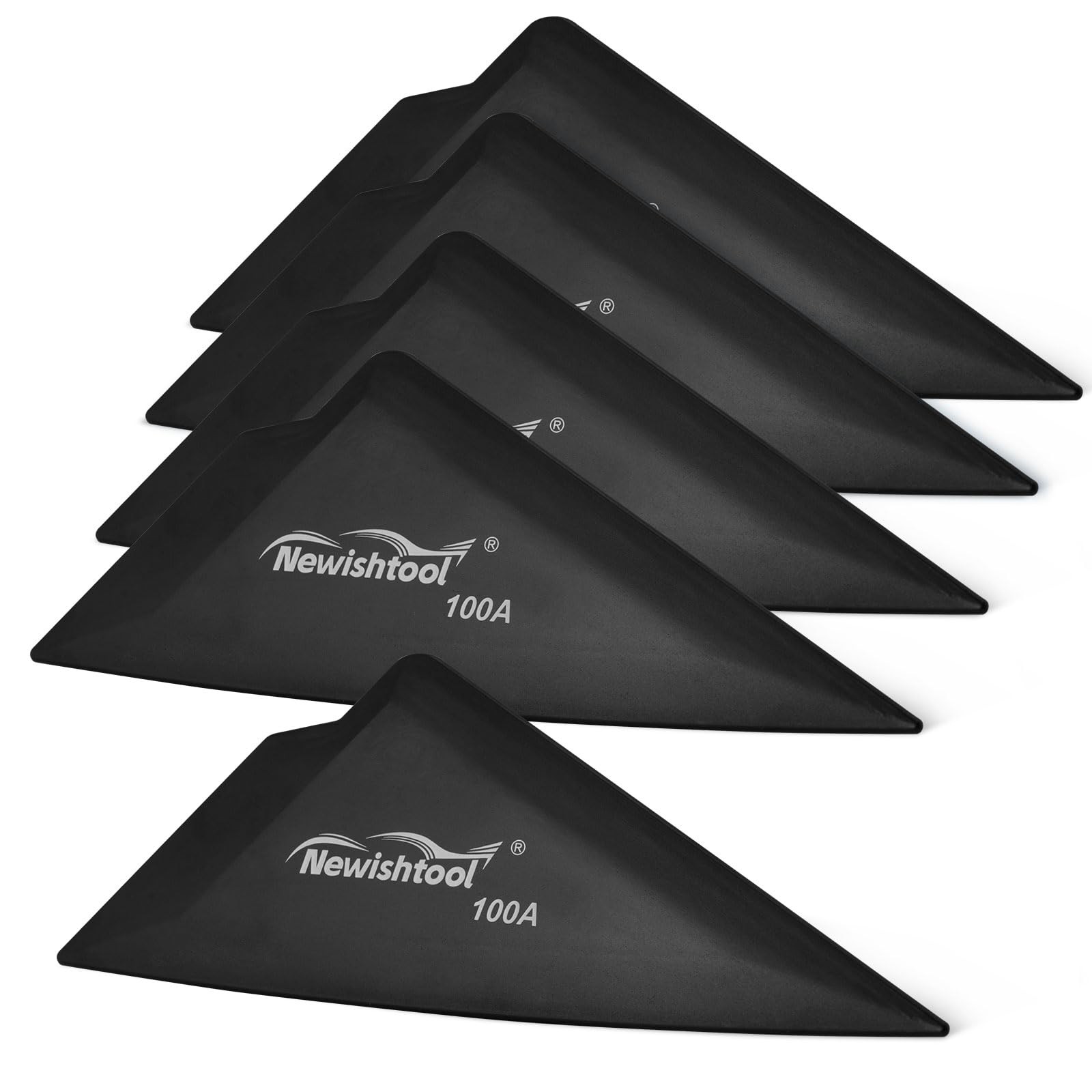 5-Pack Window Tint Tools Triangle Squeegee, 100A Hardness Black Corner Tool W…