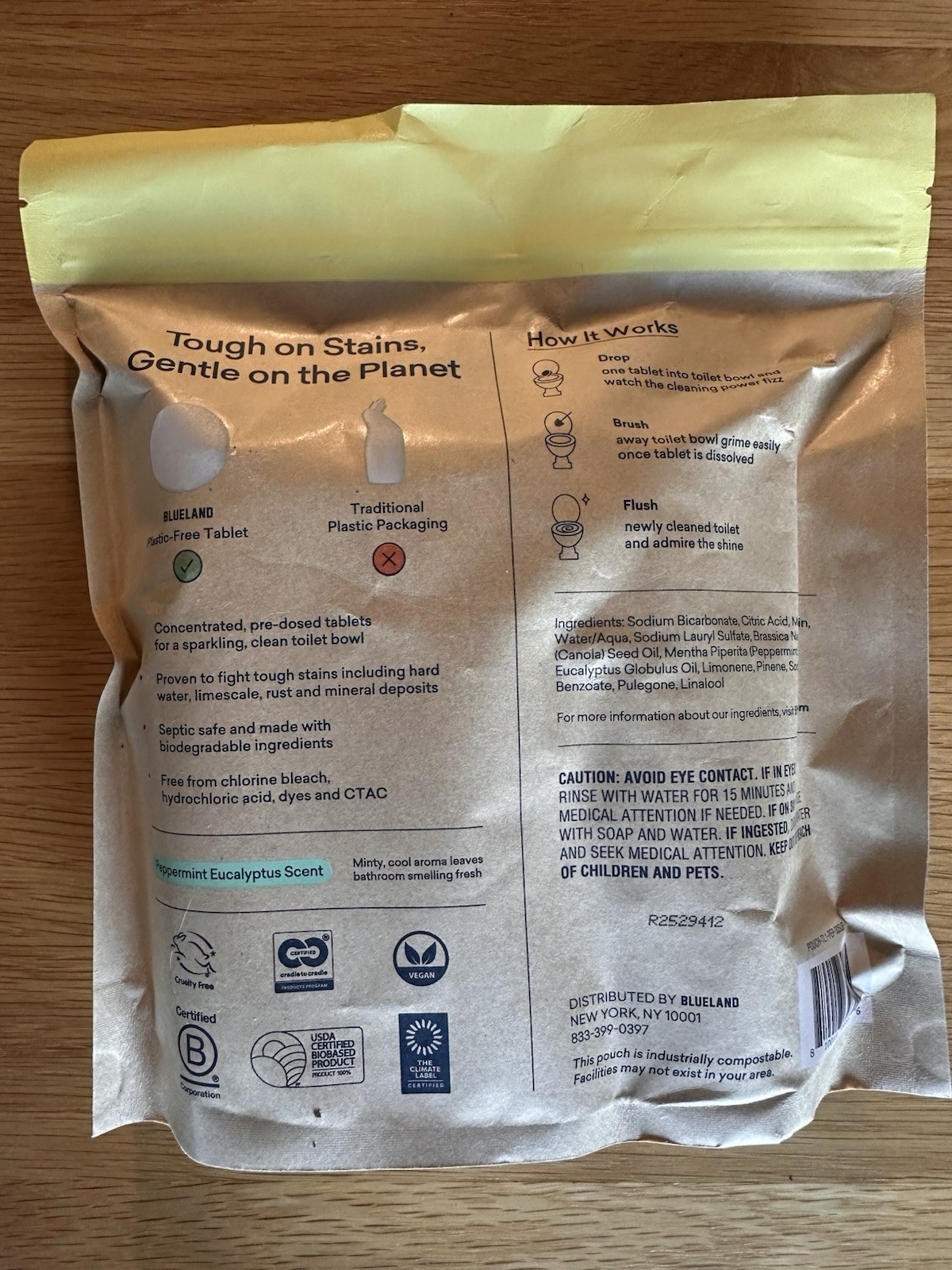 Blueland Toilet Bowl Cleaner Tablets Peppermint Eucalyptus 30 Plastic-Free