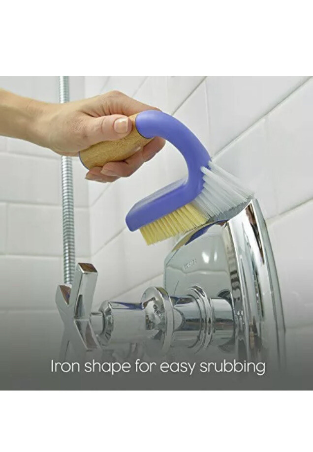 Grunge Buster Grout & Tile Scrub Brush, fast drying, Green w/Brown