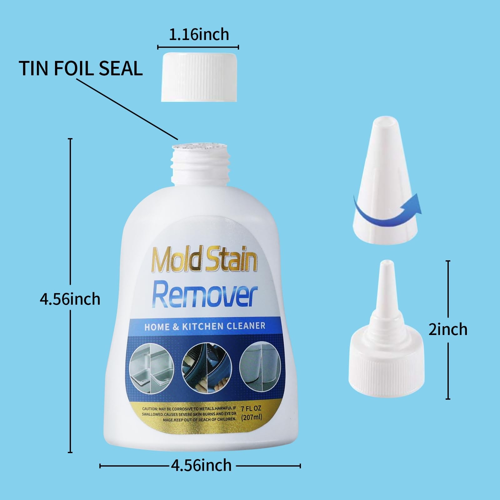 Home Stain Cleaner, 7 fl oz Mold Stain Cleaner Gel for Washing Machine, Home …