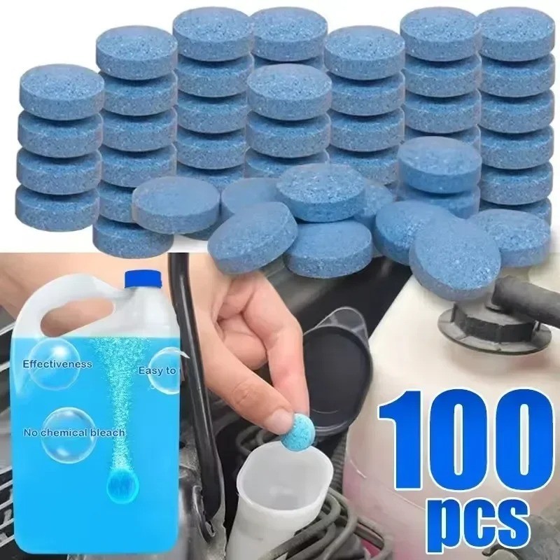 100 Car Winter Windshield Washer Wiper Fluid Concentrated Tablets Glass Cleaner*