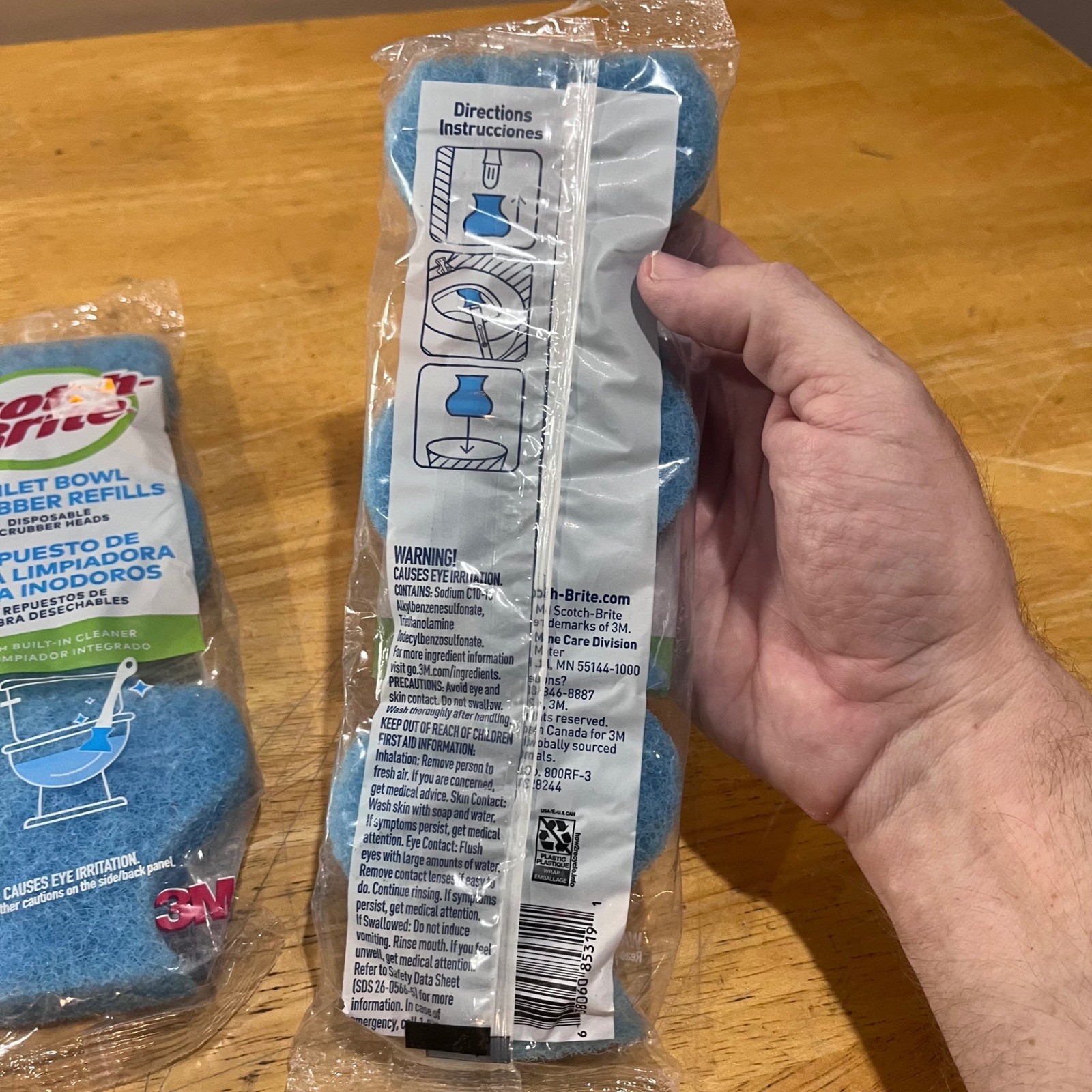 Scotch-Brite Toilet Bowl Scrubber Refills 3 Packs of 3 Built-In Cleaner Blue 3M