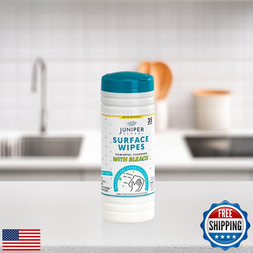 Juniper CLEAN 1 Pack Surface Cleaning Wipes with Bleach, All-Purpose Cleaner