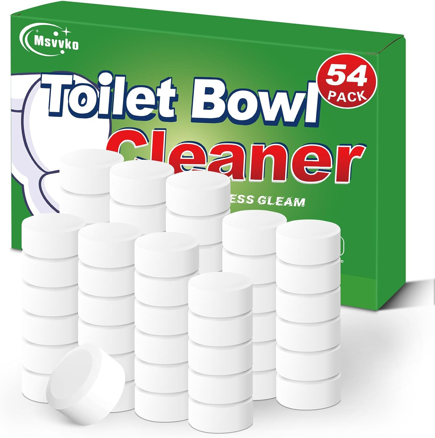 Toilet Bowl Cleaner Tablets with Bleach 12 PACK Powerful Formula to Eliminate Li