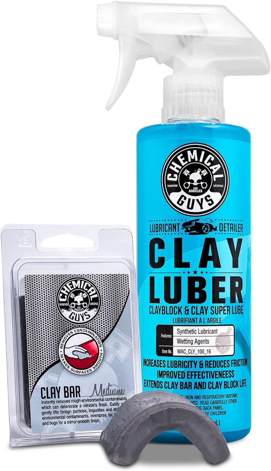 Chemical Guys Medium Duty Clay Bar Kit with Luber Lubricant – Car Paint Detailin